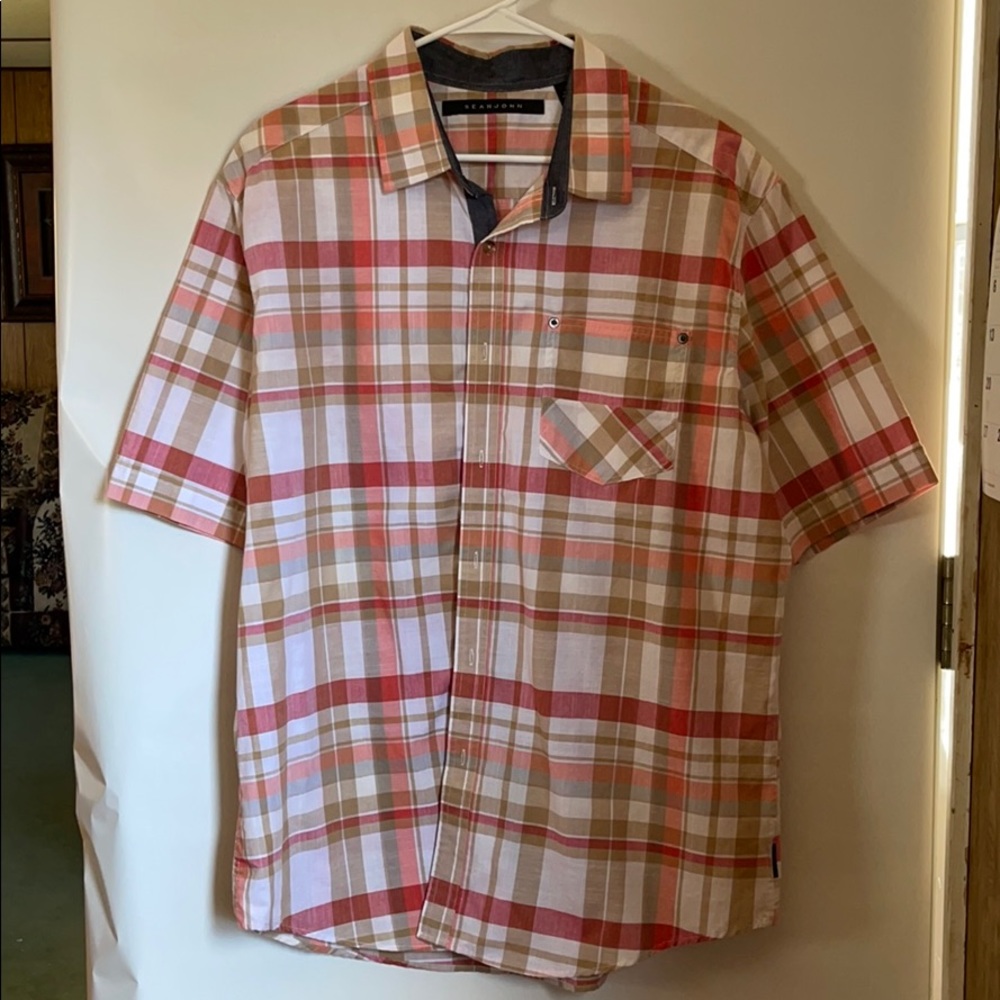 Sean John checkered polo shirt